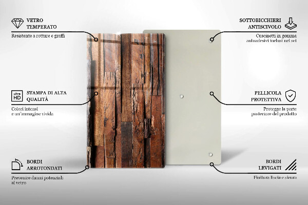 Glass worktop saver Decorative wood boards