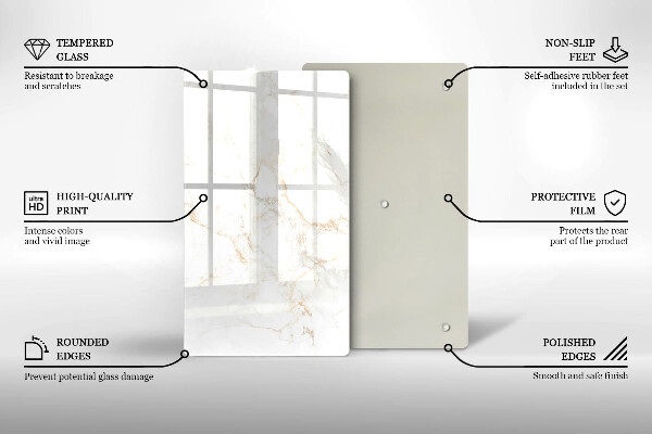 Glass worktop saver Elegant stone marble