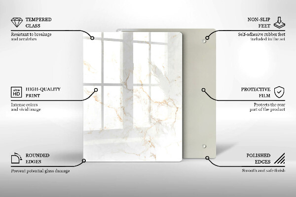 Glass worktop saver Elegant stone marble