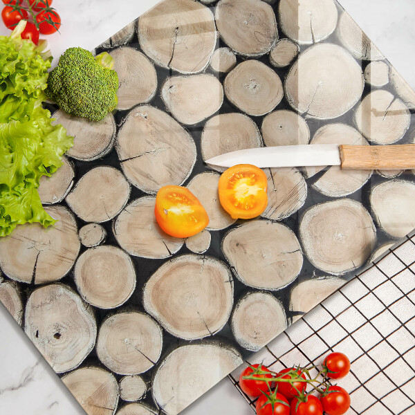 Glass worktop saver Wood trunks of the tree