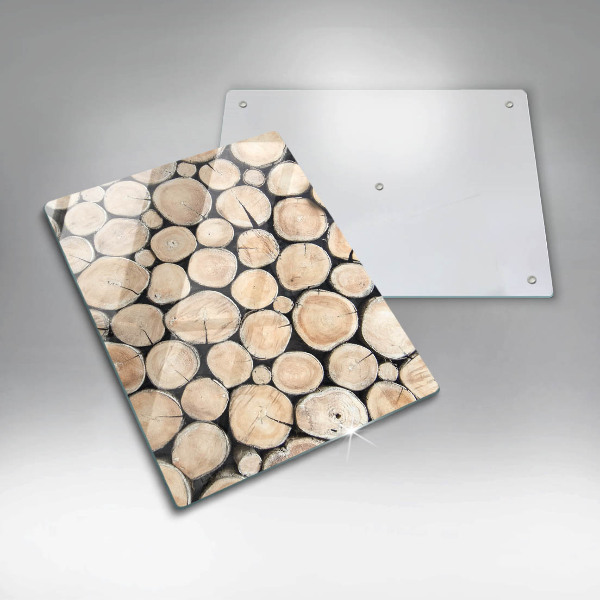 Glass worktop saver Wood trunks of the tree