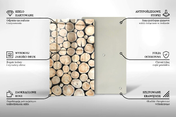 Glass worktop saver Wood trunks of the tree