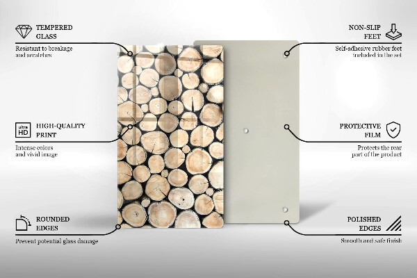 Glass worktop saver Wood trunks of the tree