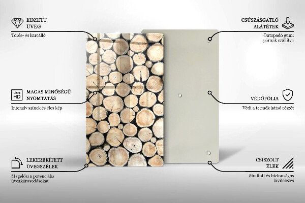 Glass worktop saver Wood trunks of the tree