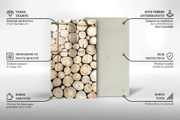 Glass worktop saver Wood trunks of the tree