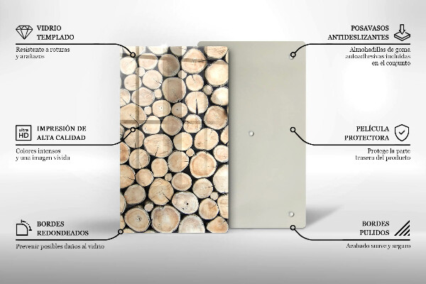 Glass worktop saver Wood trunks of the tree