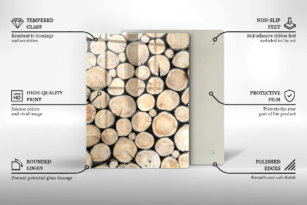 Glass worktop saver Wood trunks of the tree