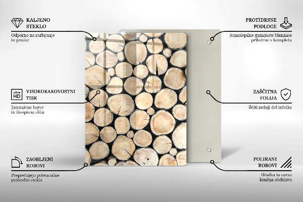 Glass worktop saver Wood trunks of the tree
