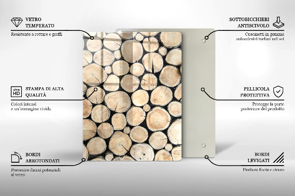 Glass worktop saver Wood trunks of the tree