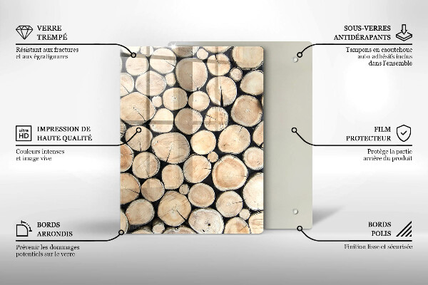 Glass worktop saver Wood trunks of the tree