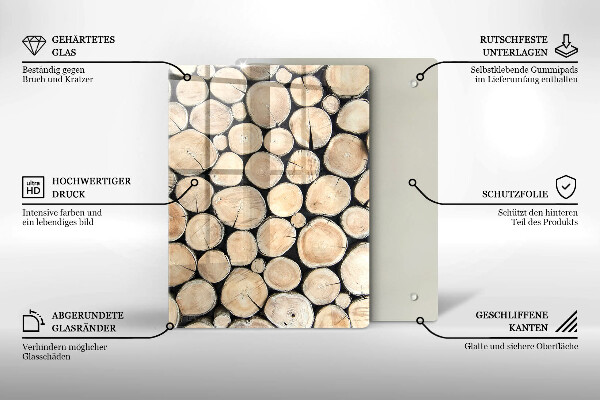 Glass worktop saver Wood trunks of the tree