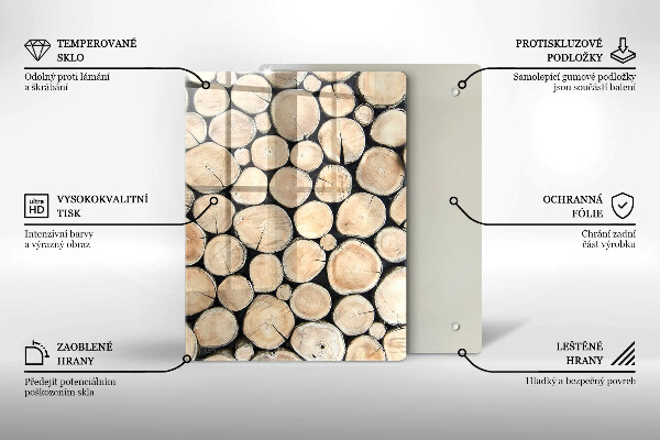 Glass worktop saver Wood trunks of the tree