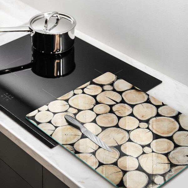 Glass worktop saver Wood trunks of the tree