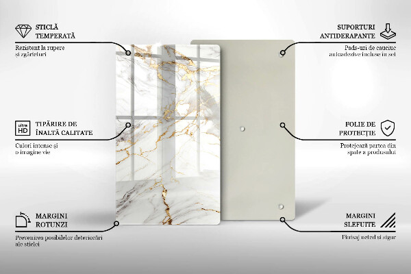 Kitchen countertop cover Light marble with gold