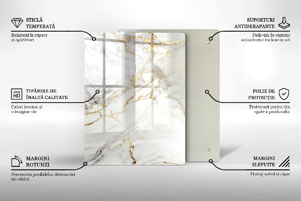 Kitchen countertop cover Light marble with gold