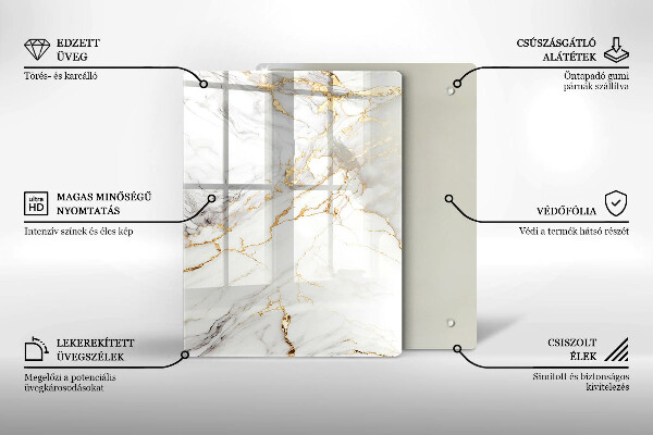 Kitchen countertop cover Light marble with gold