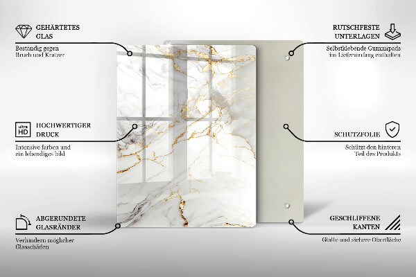 Kitchen countertop cover Light marble with gold