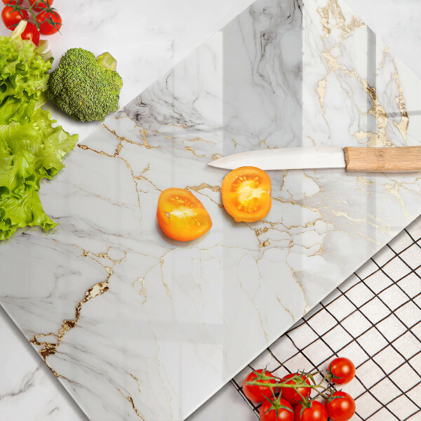 Kitchen countertop cover Light marble with gold