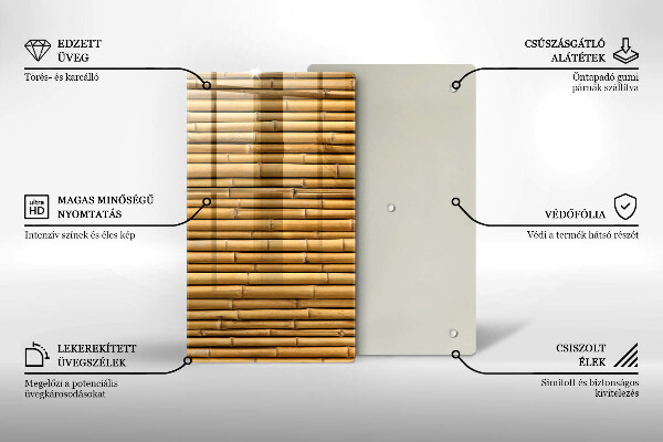 Glass worktop saver Nature boho bamboo