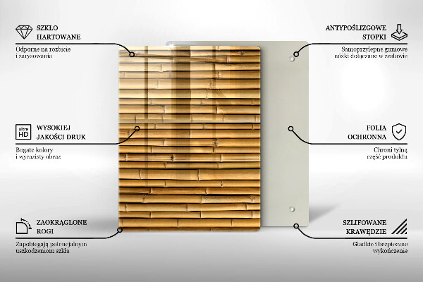 Glass worktop saver Nature boho bamboo