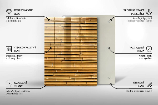 Glass worktop saver Nature boho bamboo