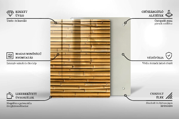 Glass worktop saver Nature boho bamboo