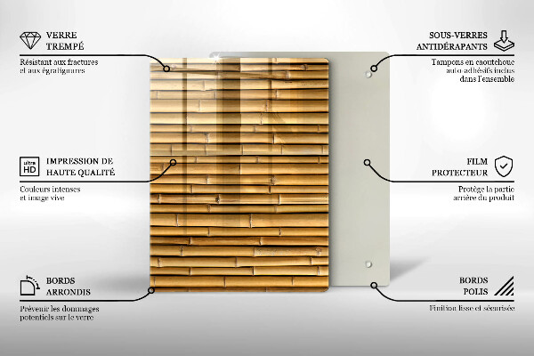 Glass worktop saver Nature boho bamboo
