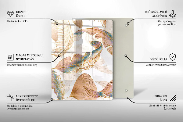 Kitchen countertop cover Boho feathers and leaves