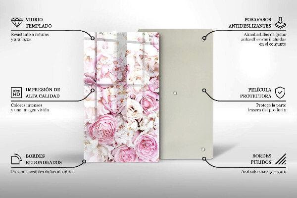 Kitchen countertop cover Peony bouquet