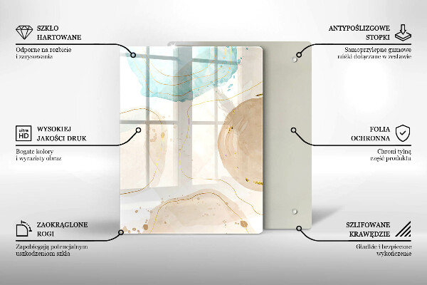 Glass worktop saver Boho, spots and gold