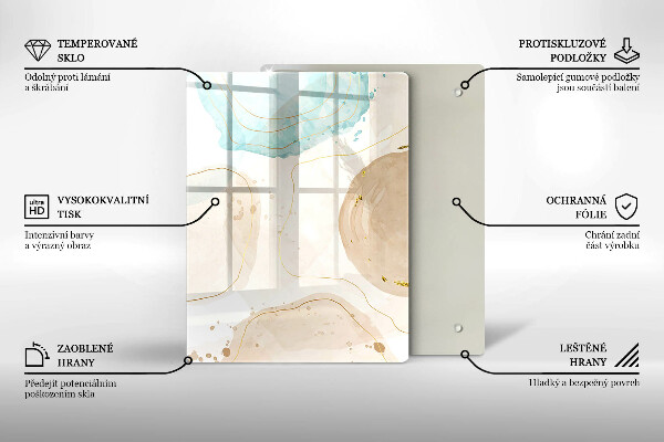 Glass worktop saver Boho, spots and gold