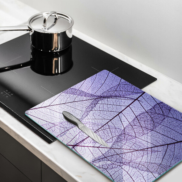Glass worktop saver Leaves with veins
