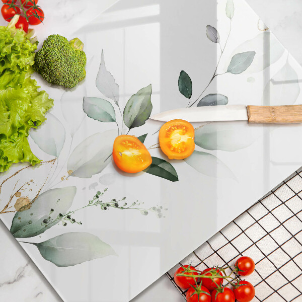 Glass worktop saver Watercolor leaves