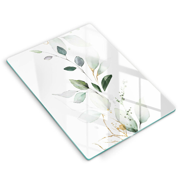 Glass worktop saver Watercolor leaves
