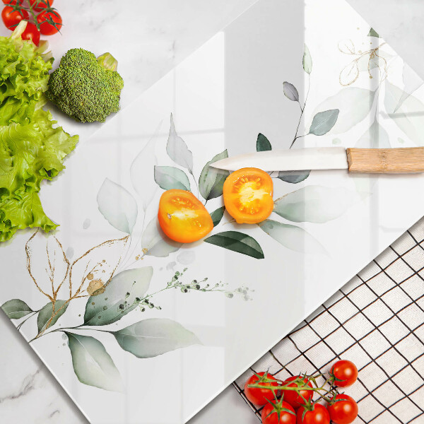 Glass worktop saver Watercolor leaves