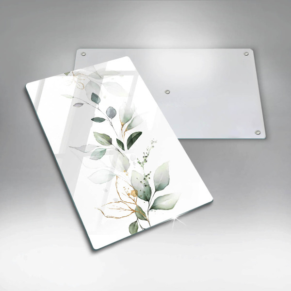 Glass worktop saver Watercolor leaves