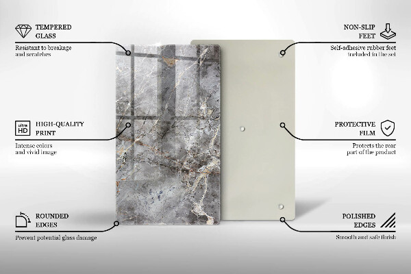 Glass worktop saver Stone texture