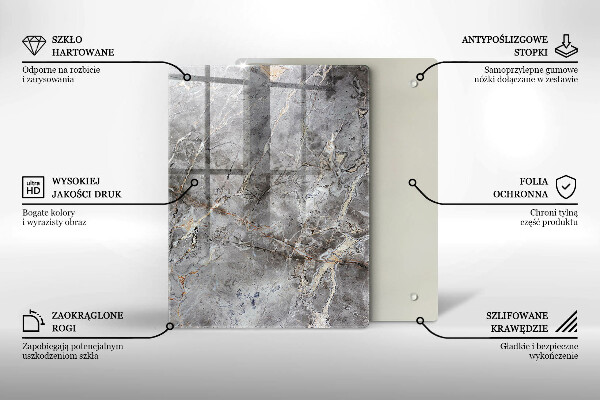 Glass worktop saver Stone texture