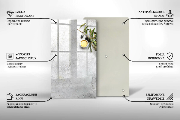 Glass worktop saver Olives on concrete