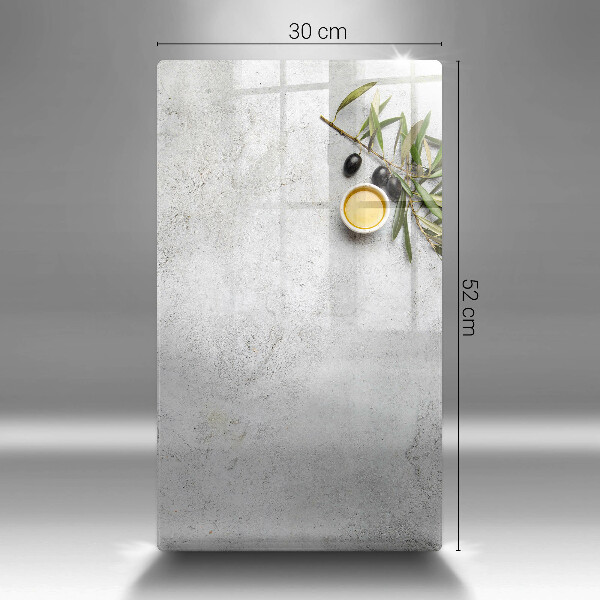 Glass worktop saver Olives on concrete