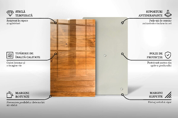 Glass worktop saver Wooden planks