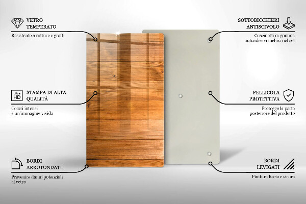 Glass worktop saver Wooden planks