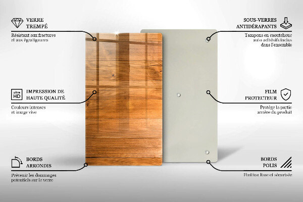 Glass worktop saver Wooden planks