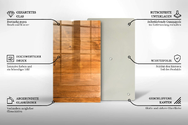 Glass worktop saver Wooden planks