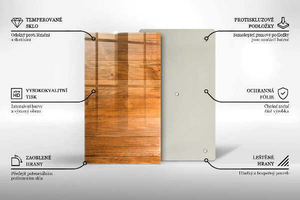 Glass worktop saver Wooden planks