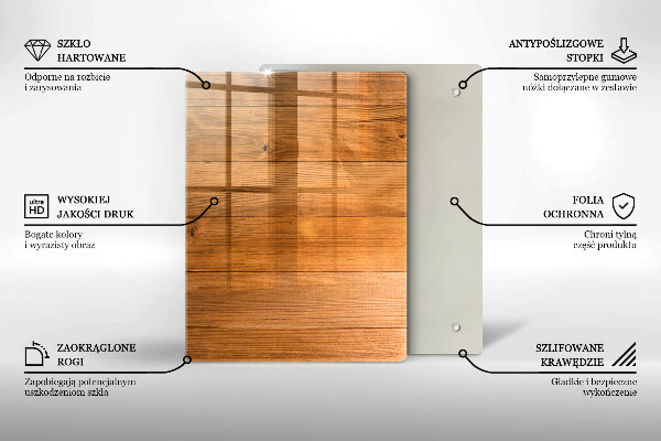 Glass worktop saver Wooden planks