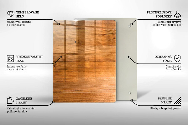 Glass worktop saver Wooden planks