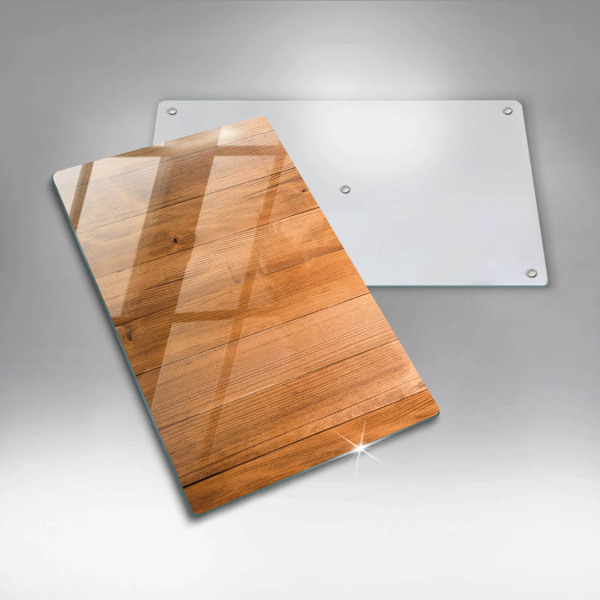 Glass worktop saver Wooden planks