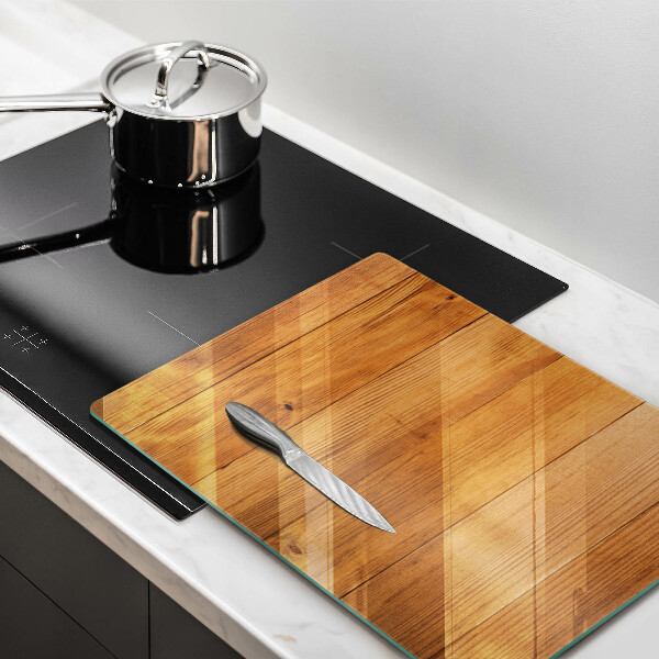 Glass worktop saver Wooden planks