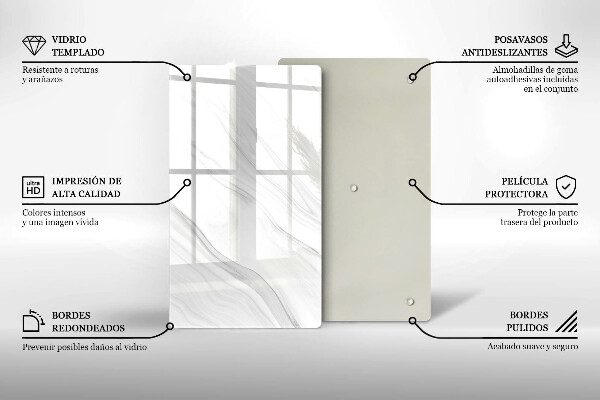 Glass worktop saver Delicate marble